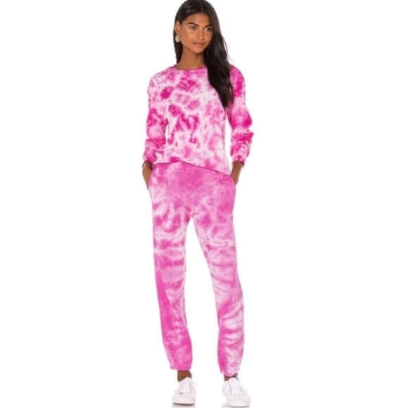 Monrow Pink Tie Dye Sweatpants. - Picture 1 of 7